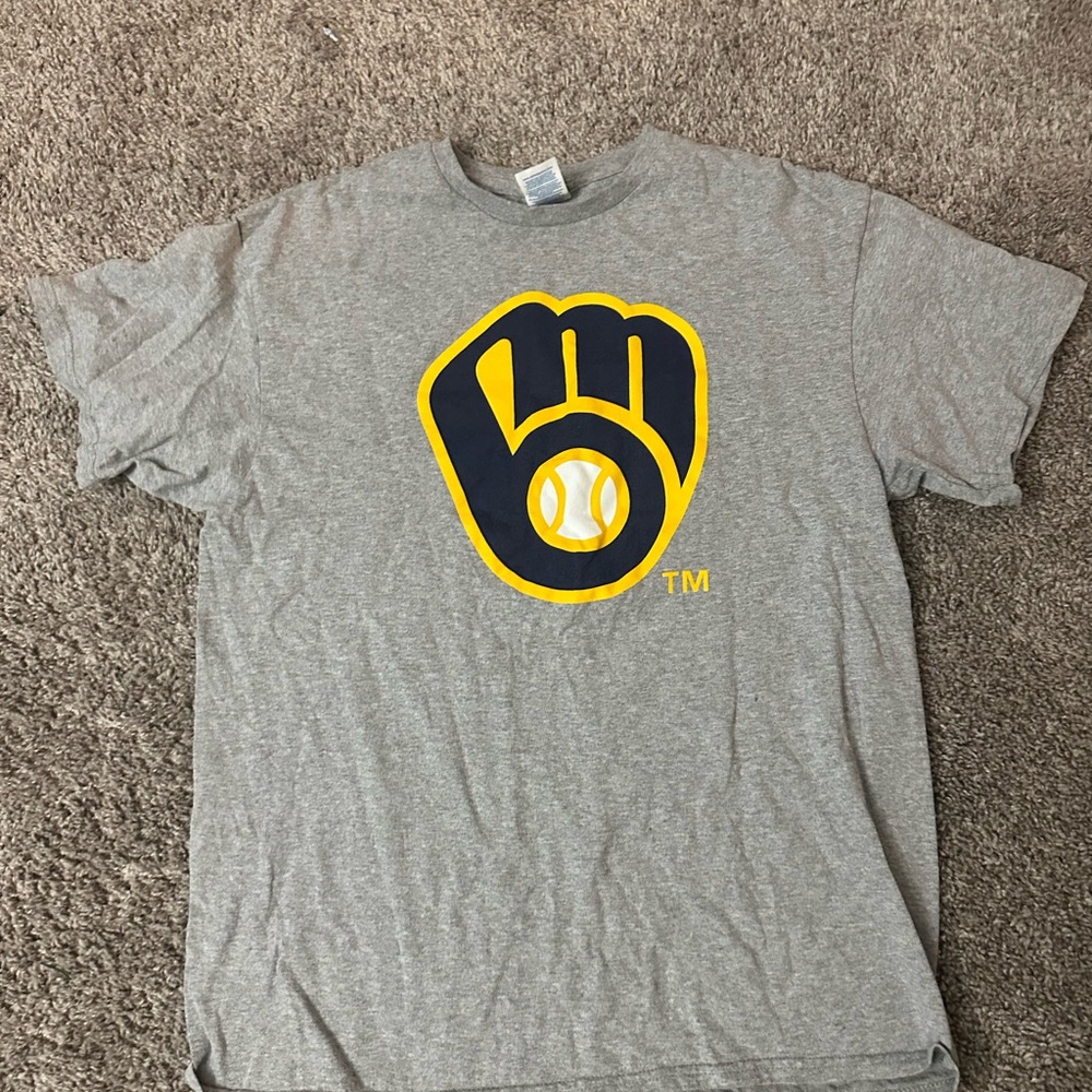 Gray T-Shirt with Brewers Logo